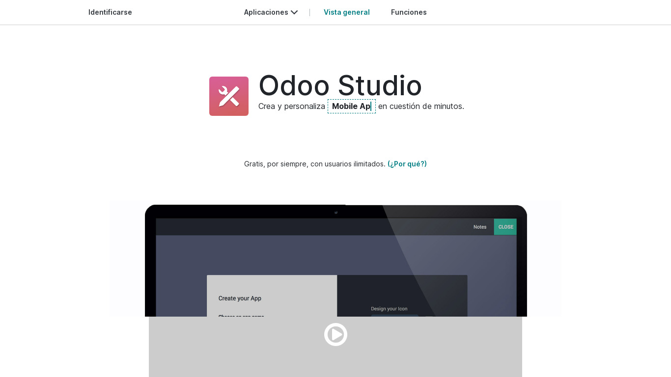 Odoo Studio Landing page