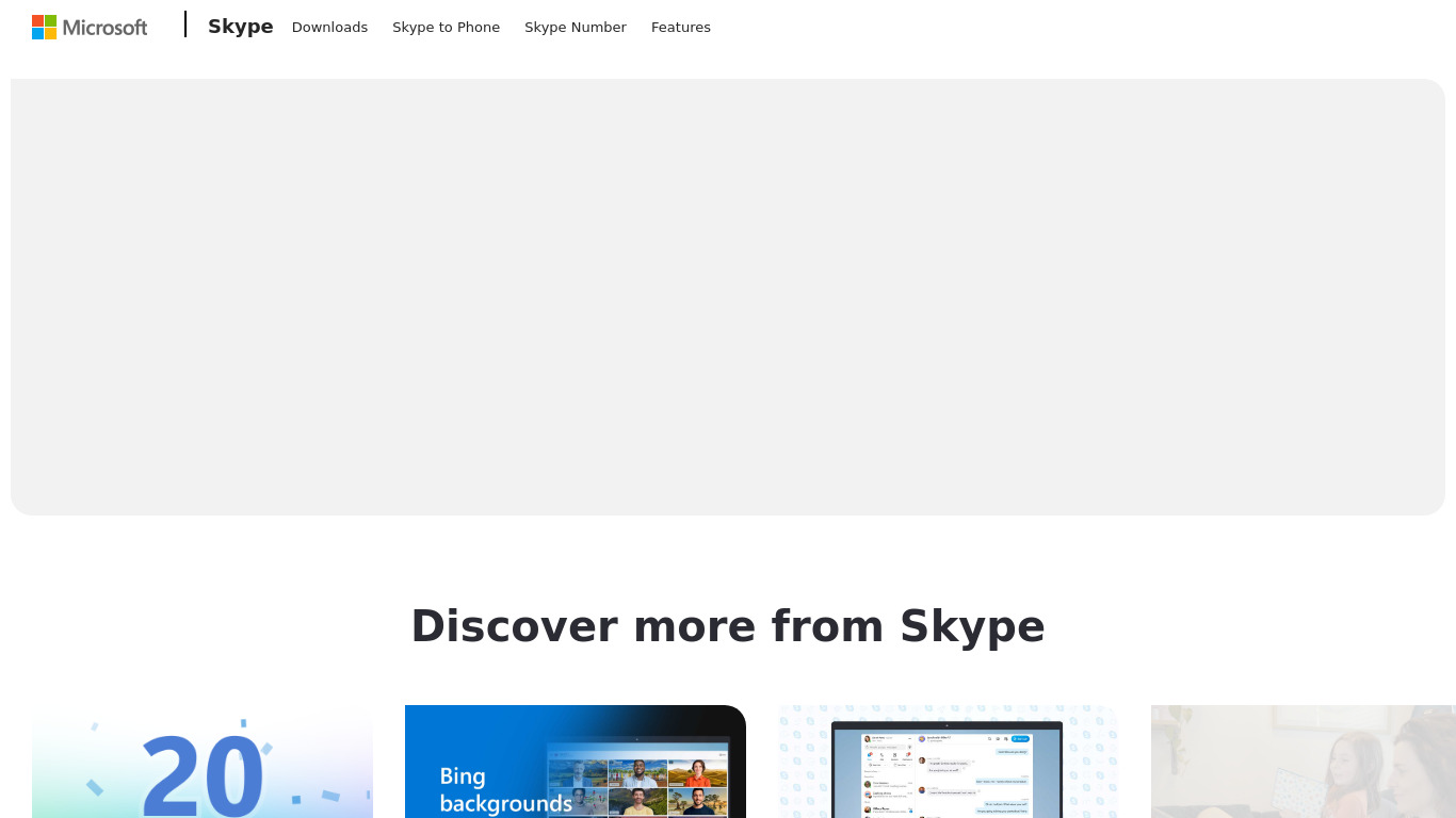 Skype Landing page