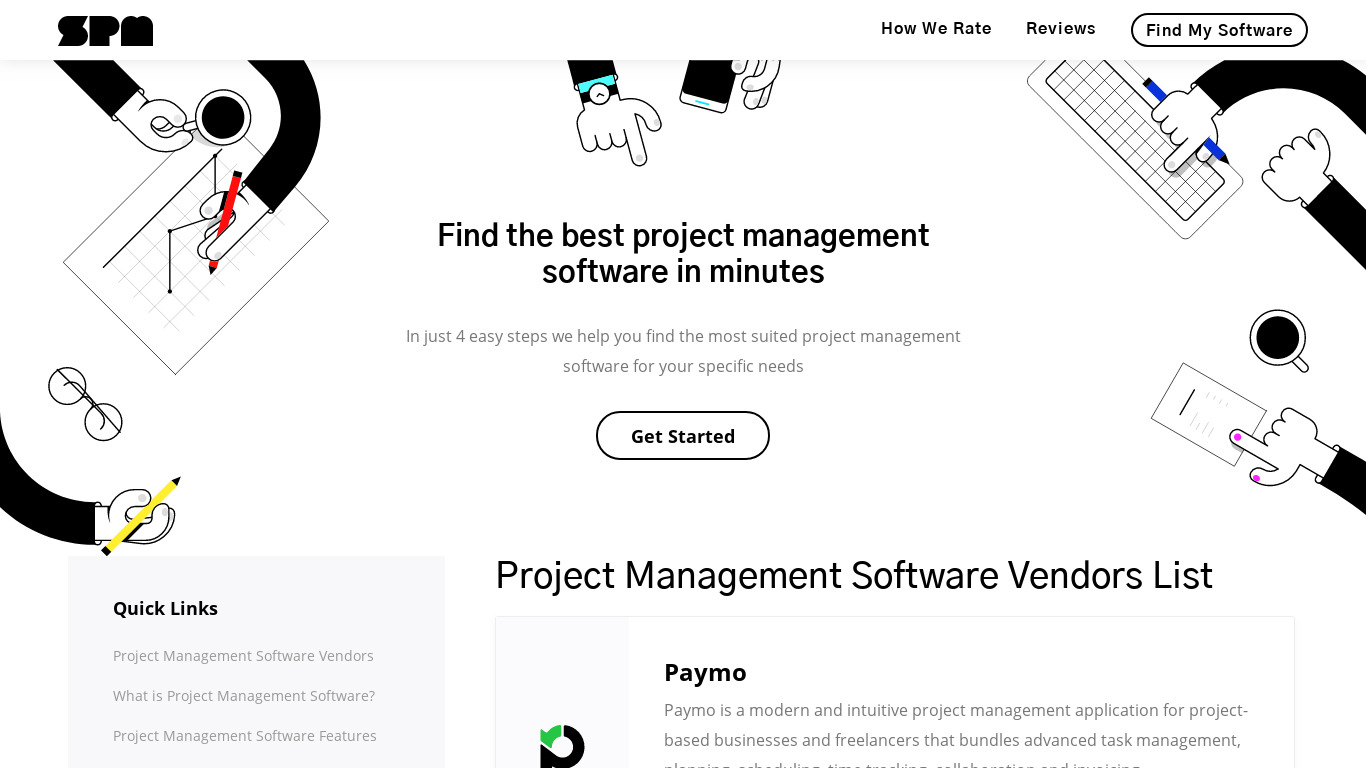 Software for PM Landing page