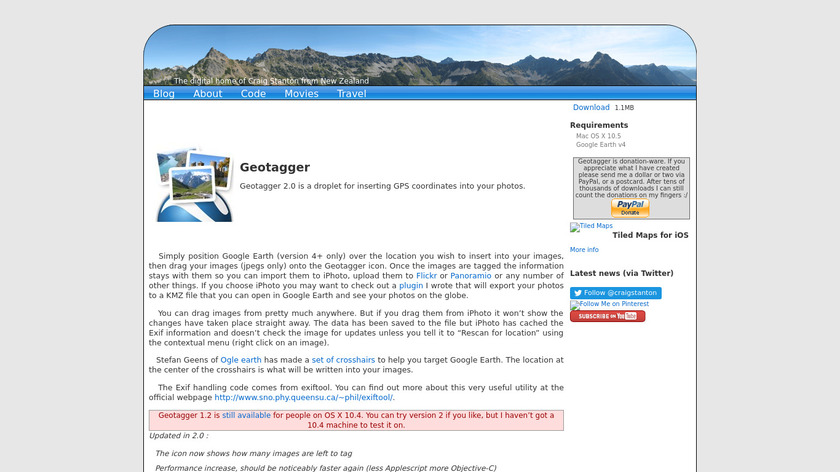 Geotagger Landing Page