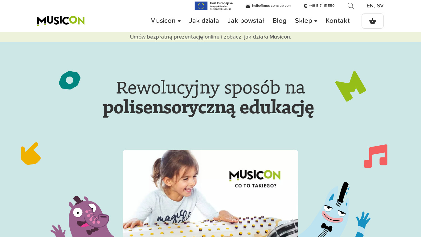 Musicon Landing page
