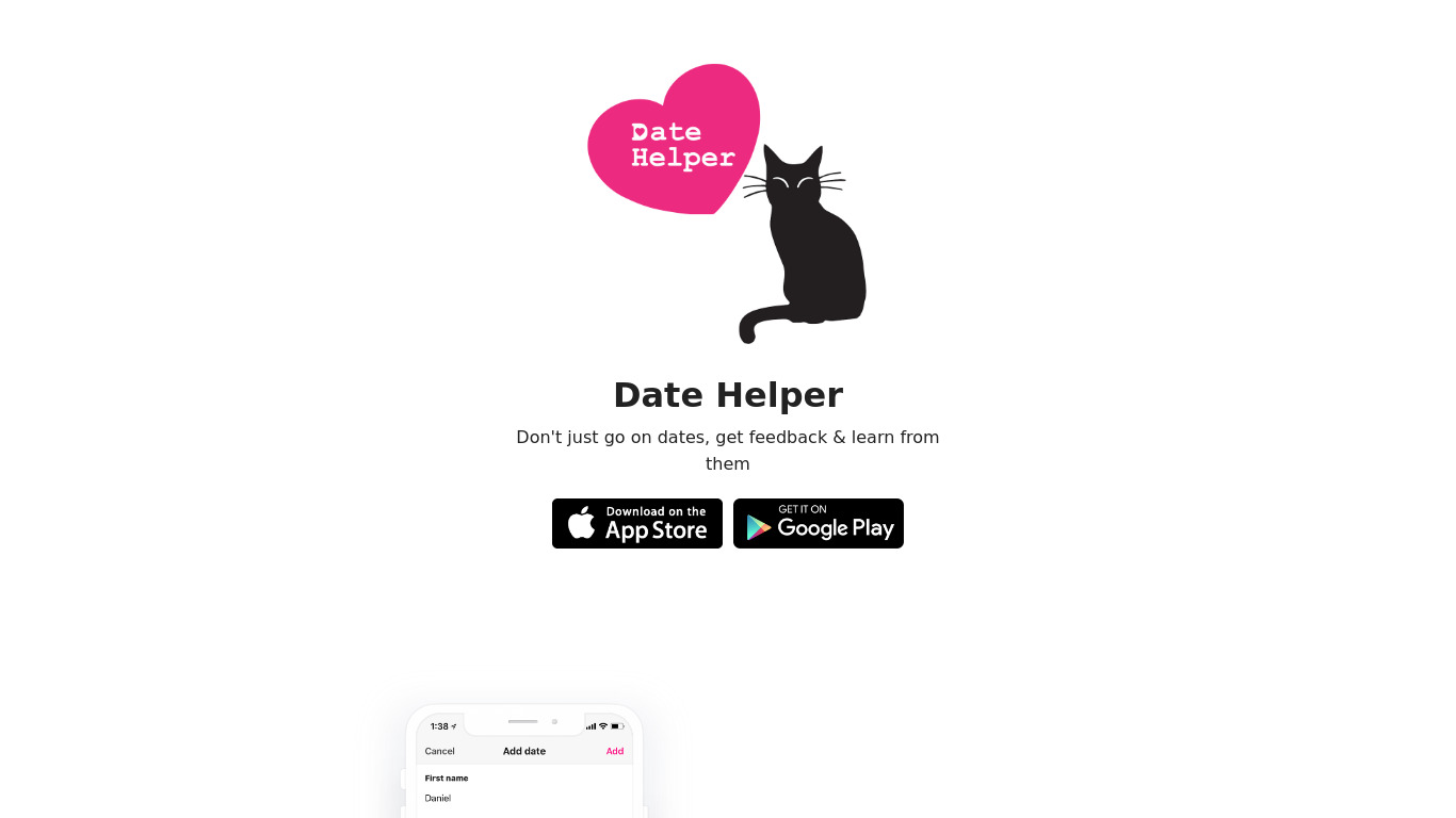 Date Helper Landing page