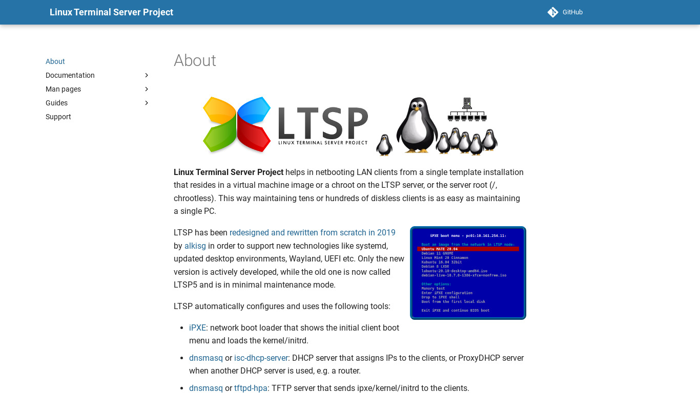 LTSP Landing page