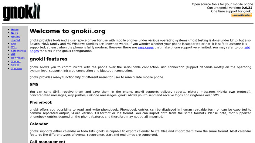 gnokii Landing Page