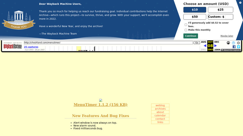 MenuTimer Landing Page