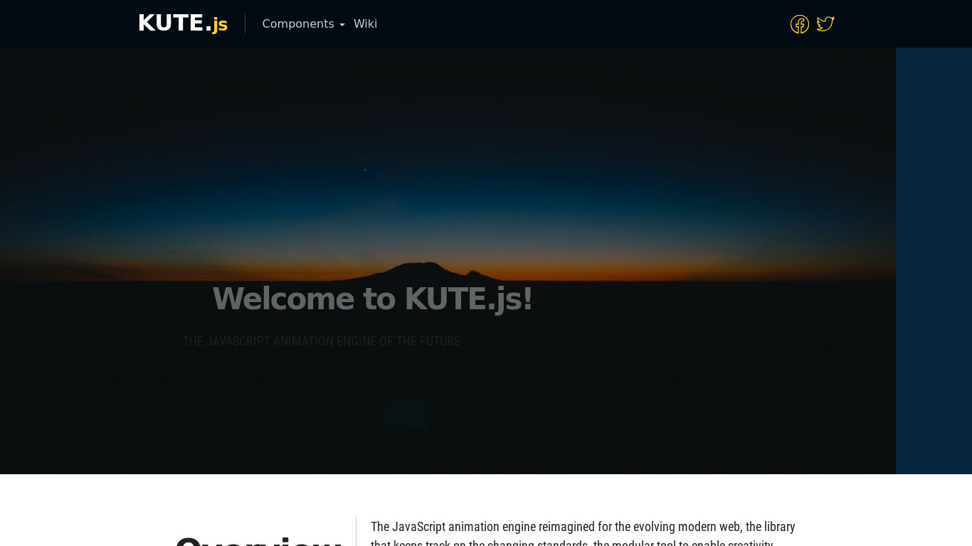kute.js Landing page
