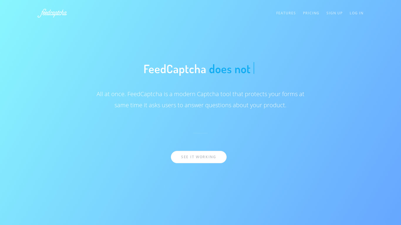 FeedCaptcha Landing page