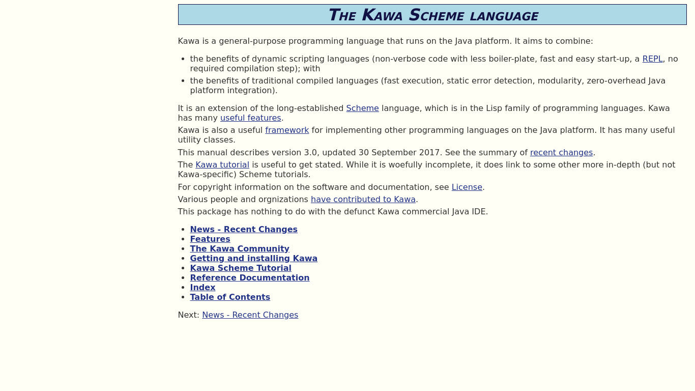 Kawa Landing page