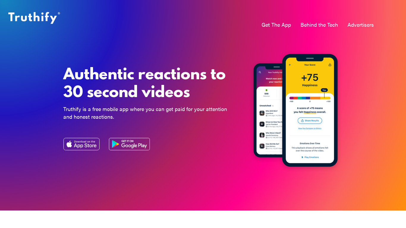 Truthify Landing page
