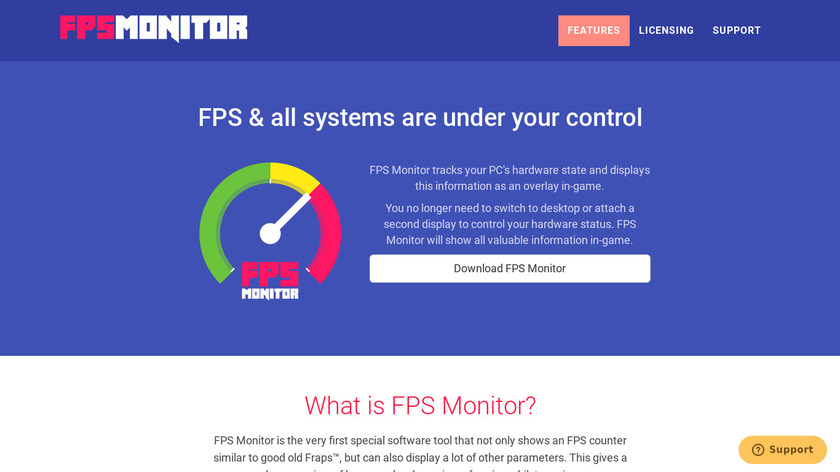 FPS Monitor Landing Page