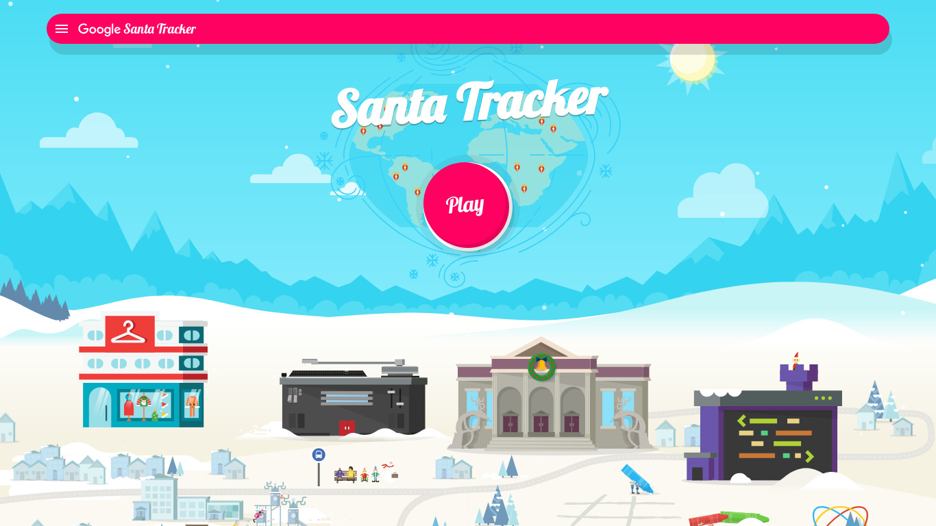 Google Santa Tracker Landing page
