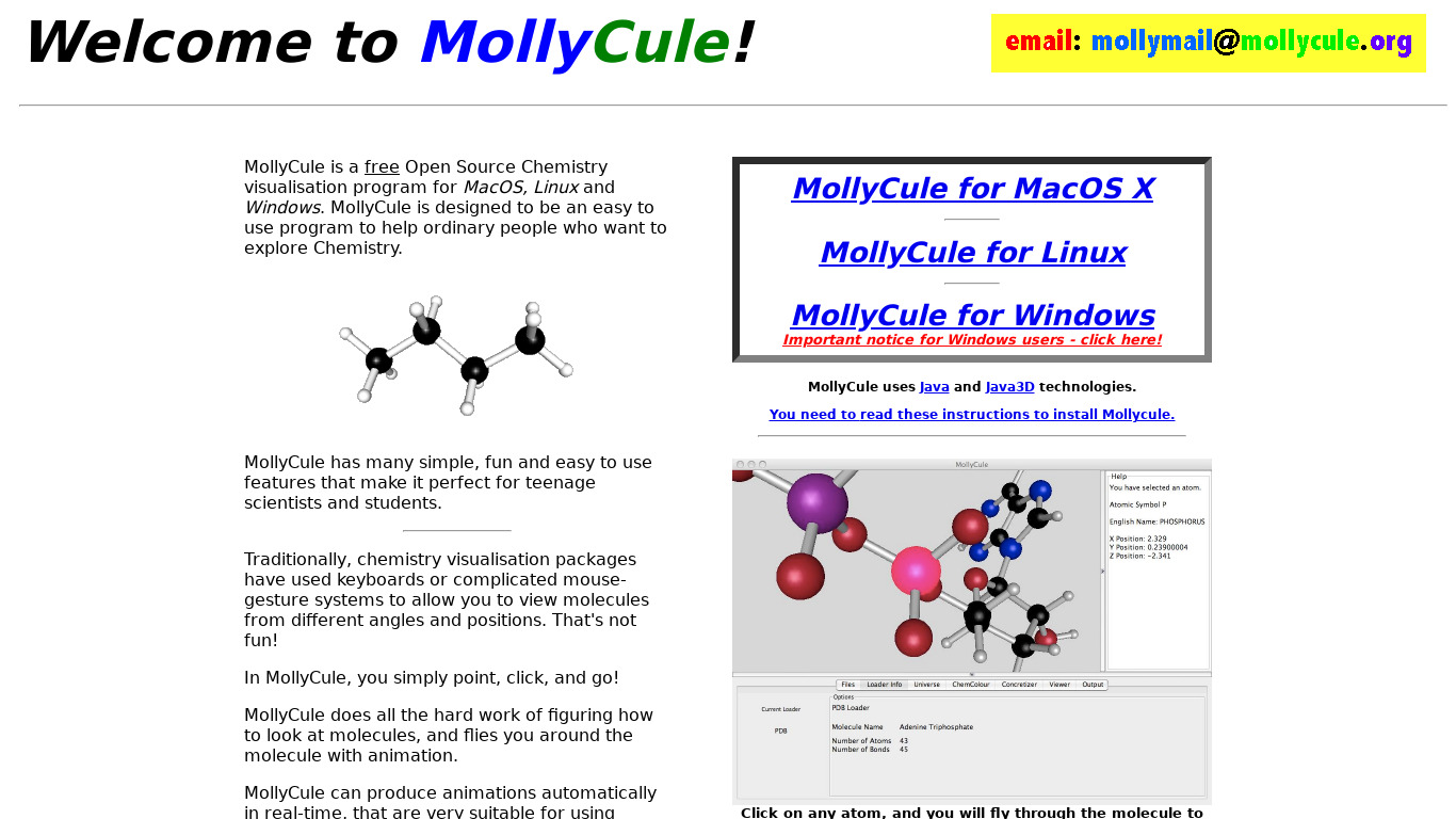 MollyCule Landing page