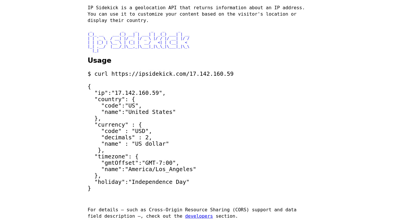 IP Sidekick Landing page