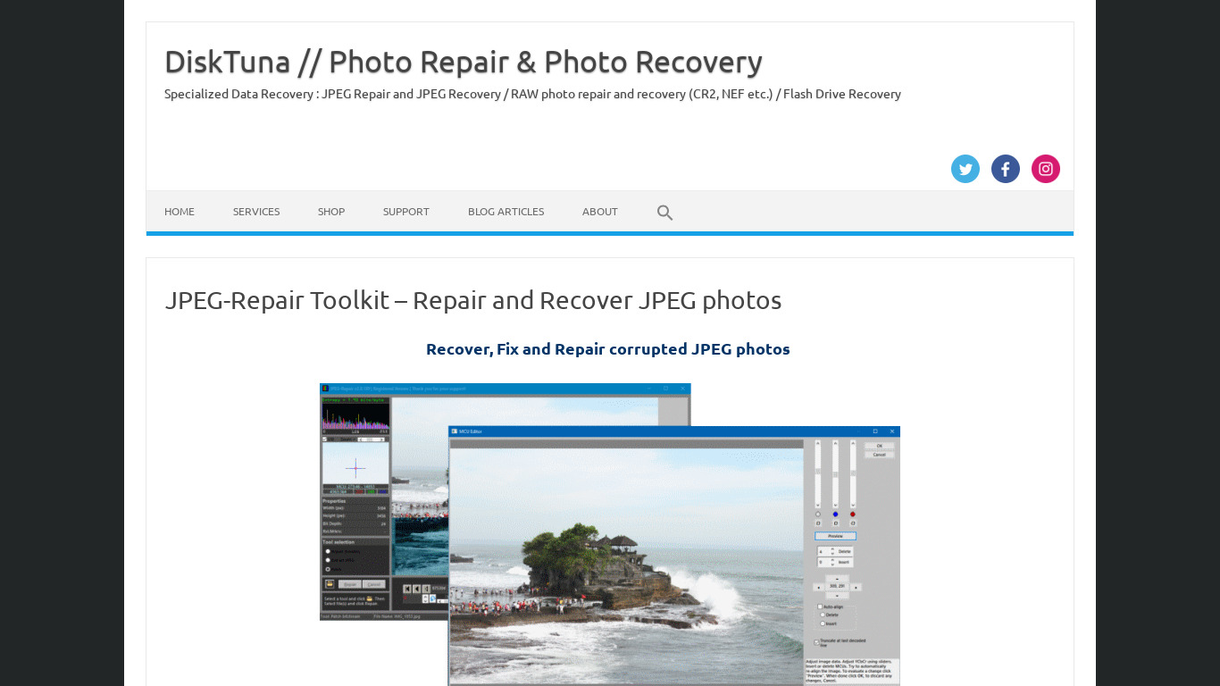 JPEG-Repair Toolkit Landing page