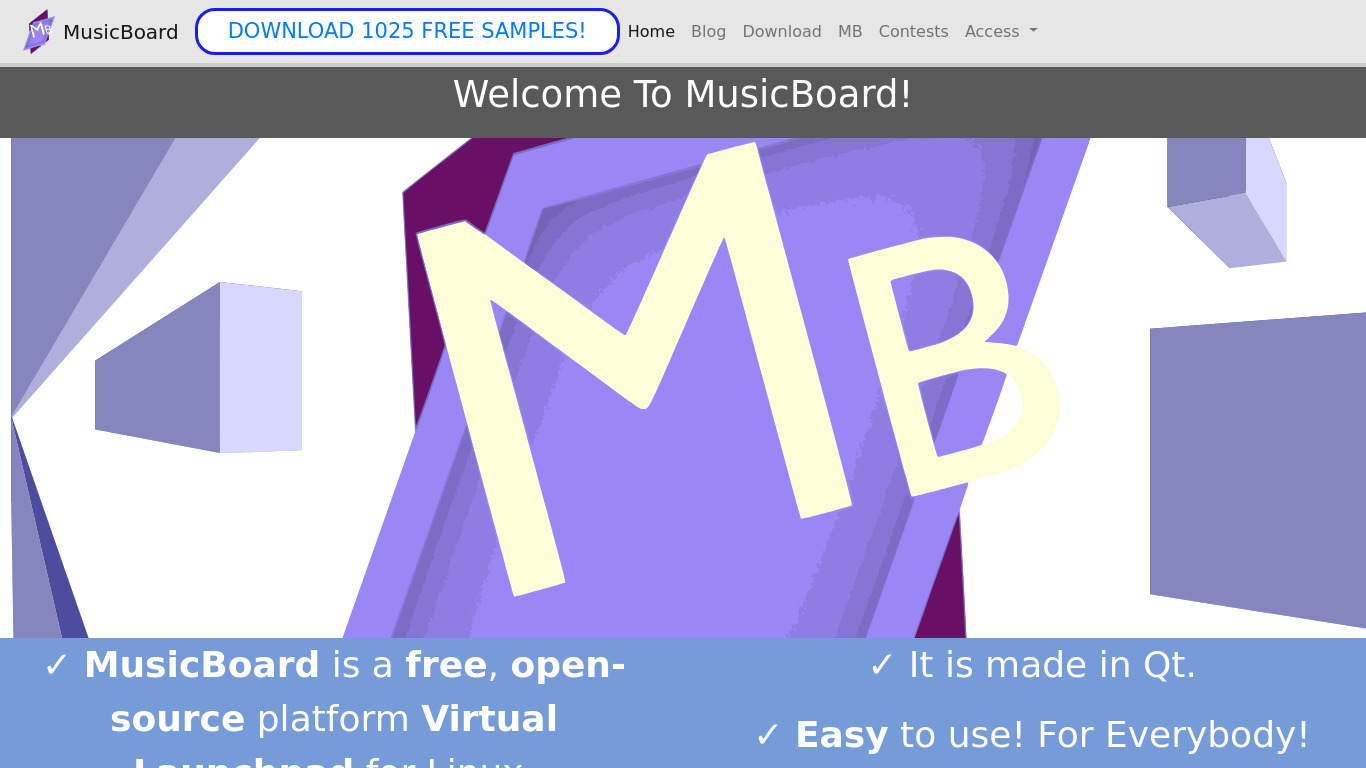 MusicBoard Landing page