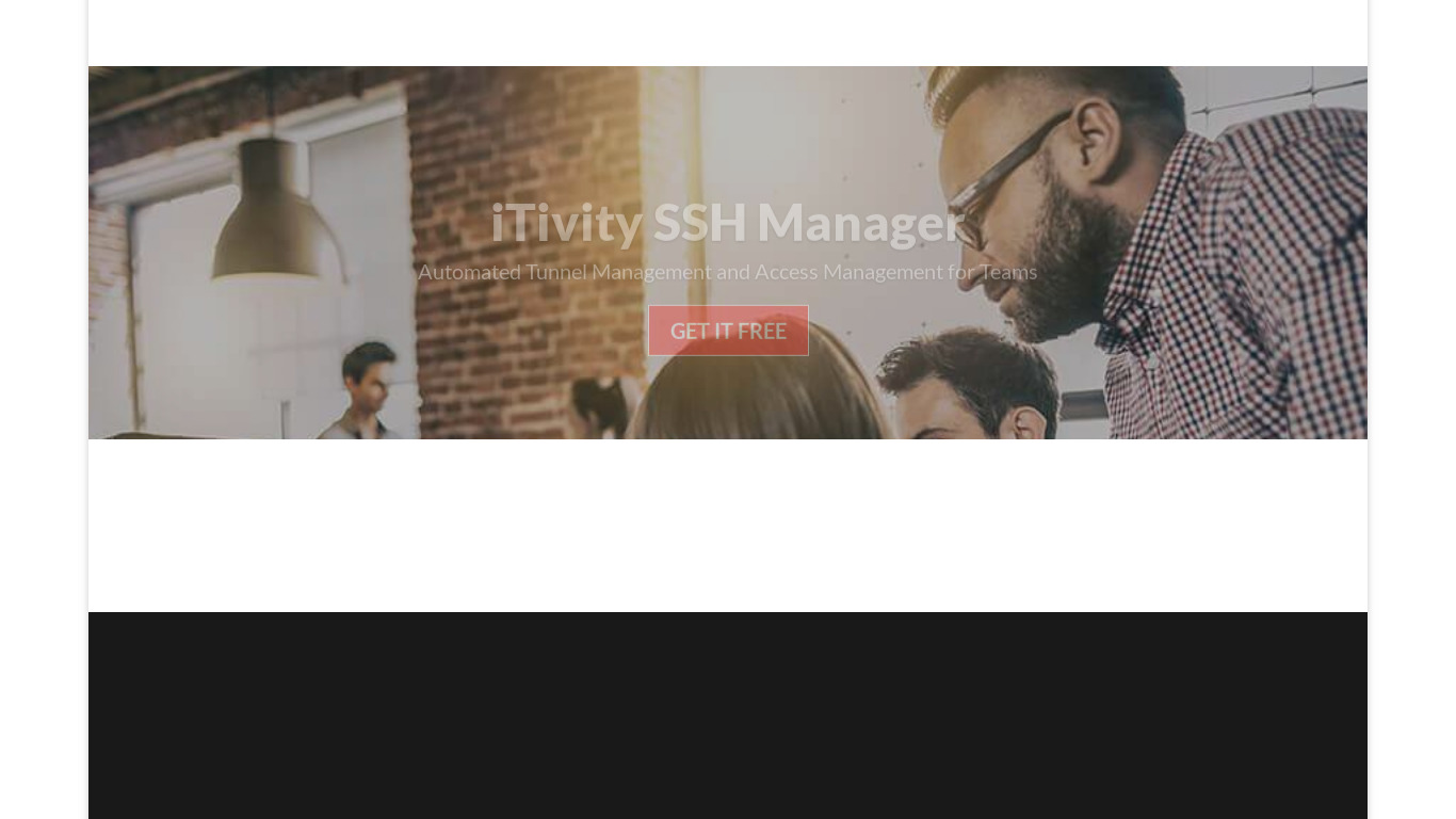 iTivity SSH Manager Landing page
