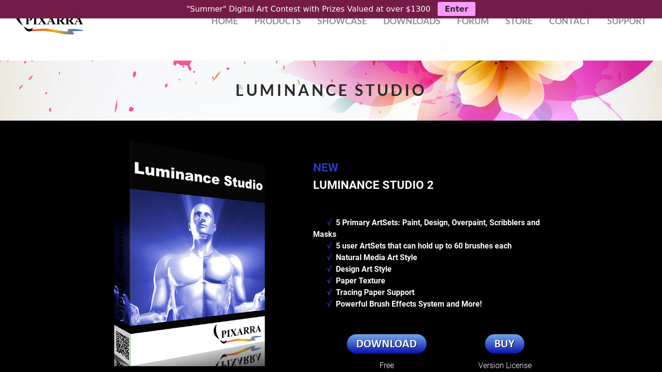 Luminance Studio Landing page