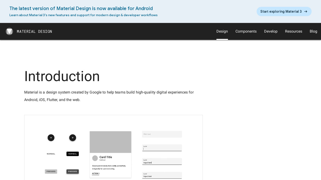 Material Design Landing page