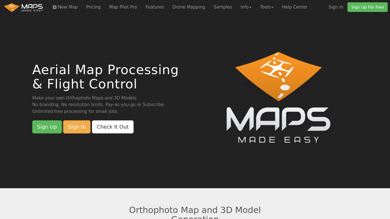 Maps Made Easy Landing page