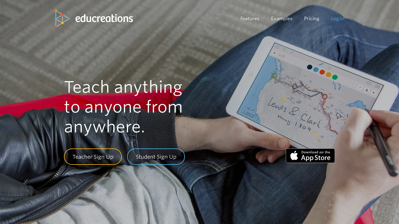 Educreations Landing page