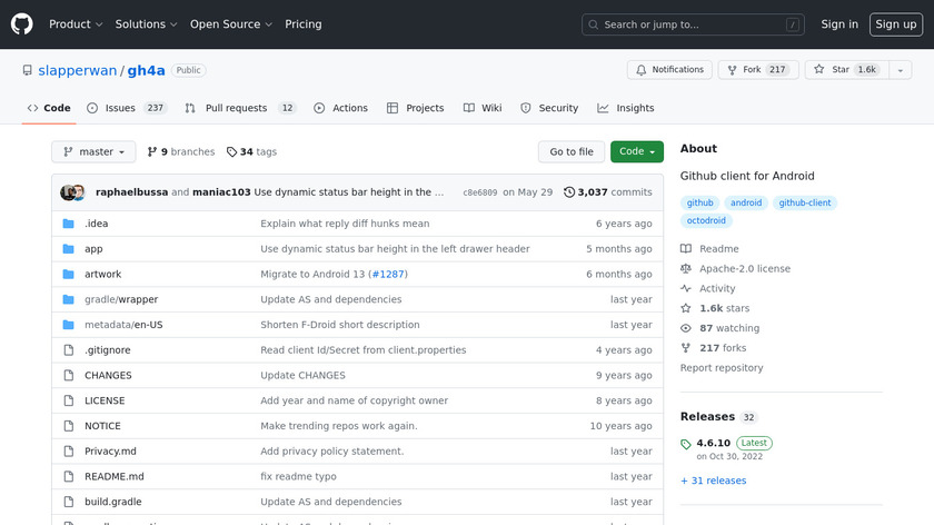 OctoDroid Landing Page
