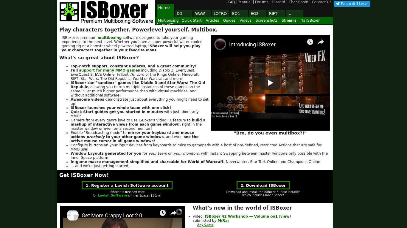 ISBoxer Landing page