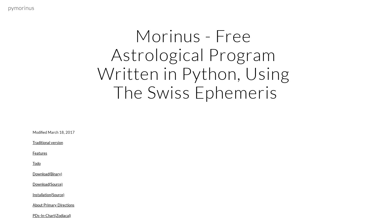 Morinus Landing page