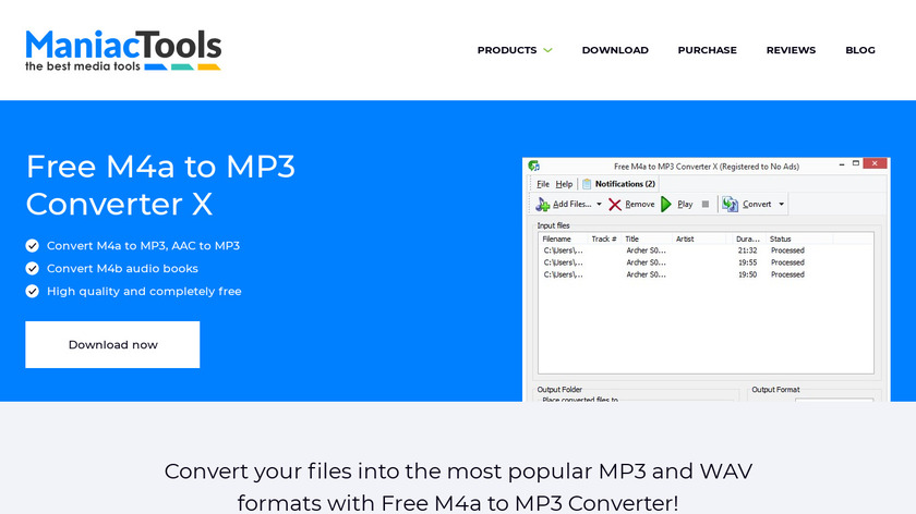 Free M4a to MP3 Converter Landing Page