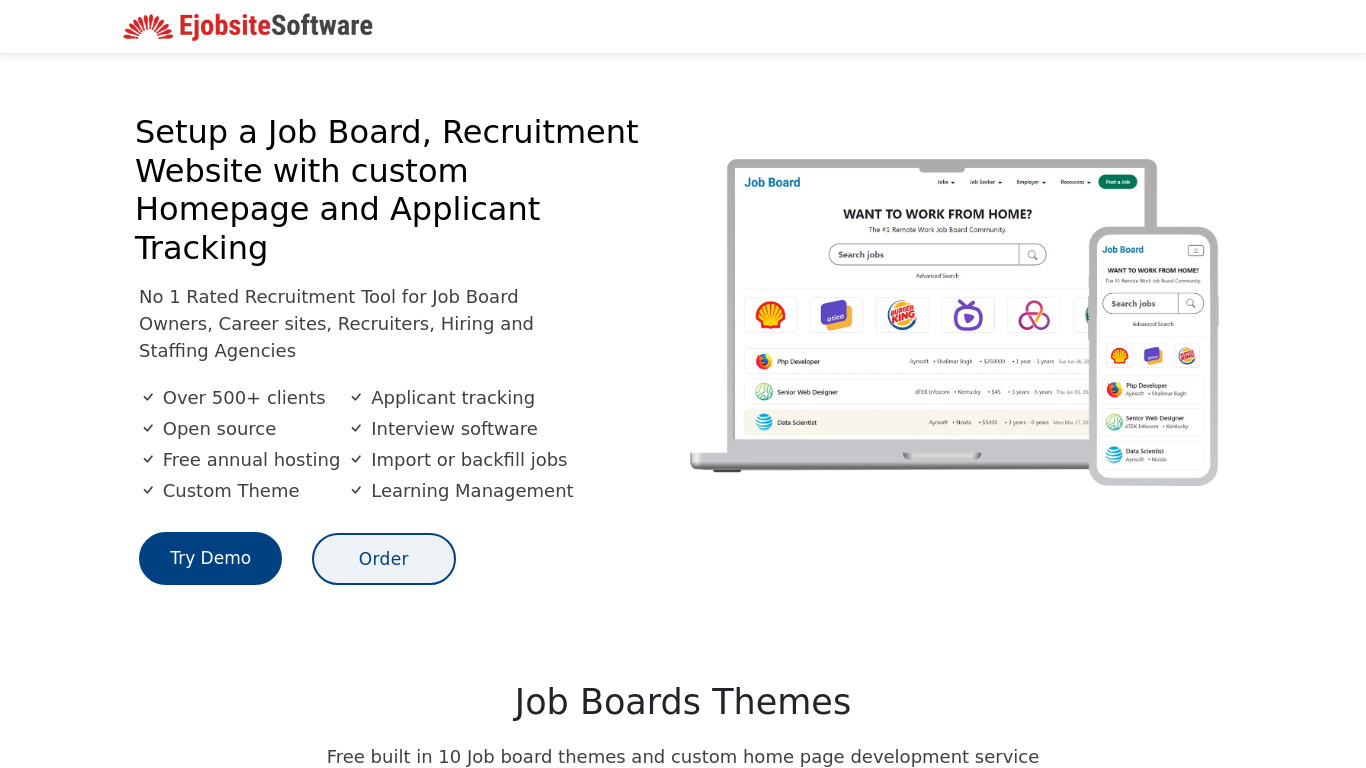 EjobsiteSoftware Landing page