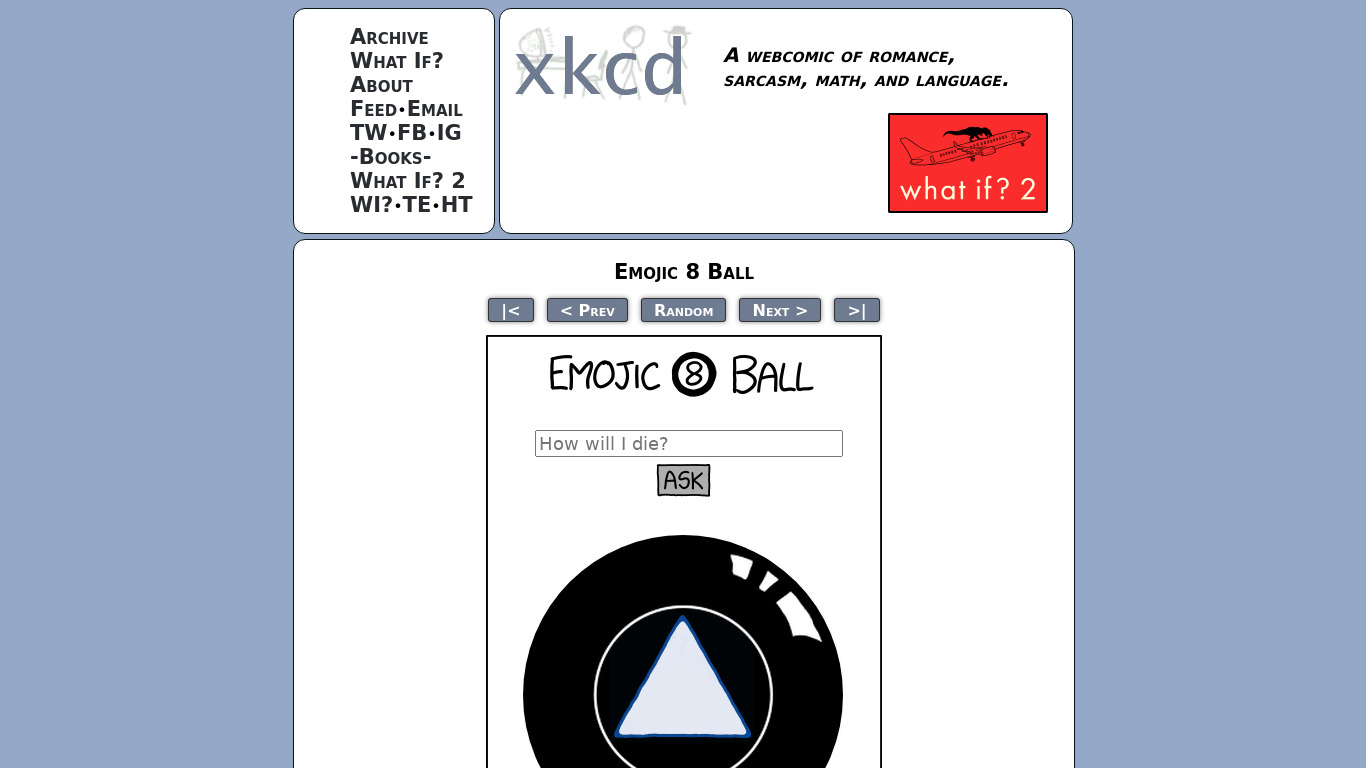 Emojic 8 Ball Landing page