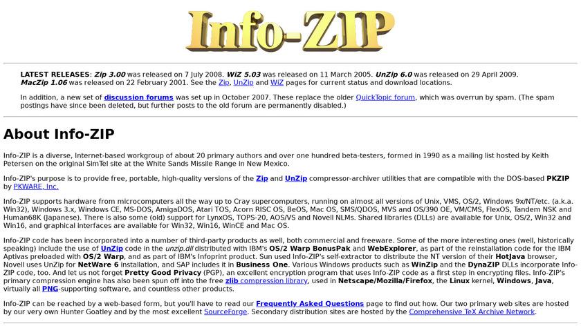 Info-ZIP Landing Page