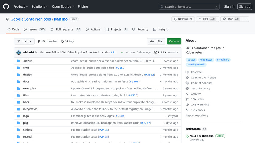 kaniko Landing Page