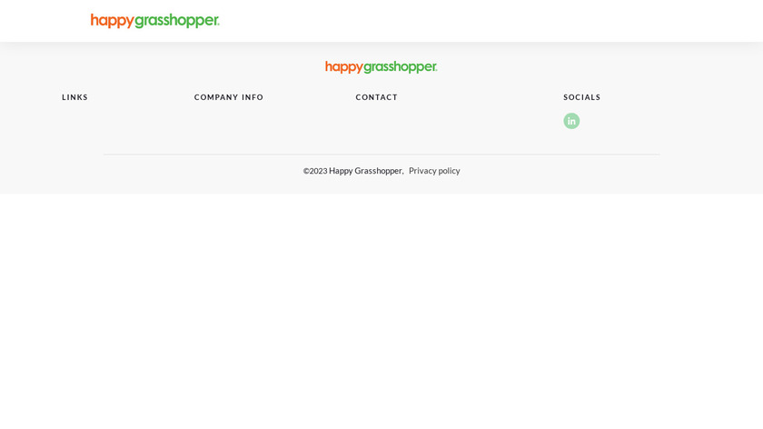 Happy Grasshopper Landing Page