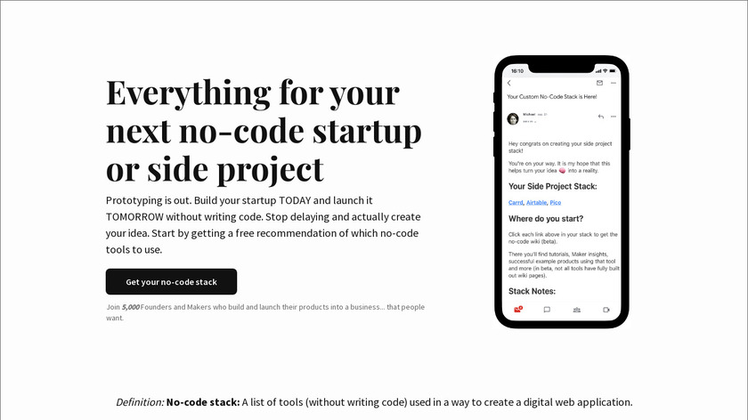 Side Project Stack Landing Page