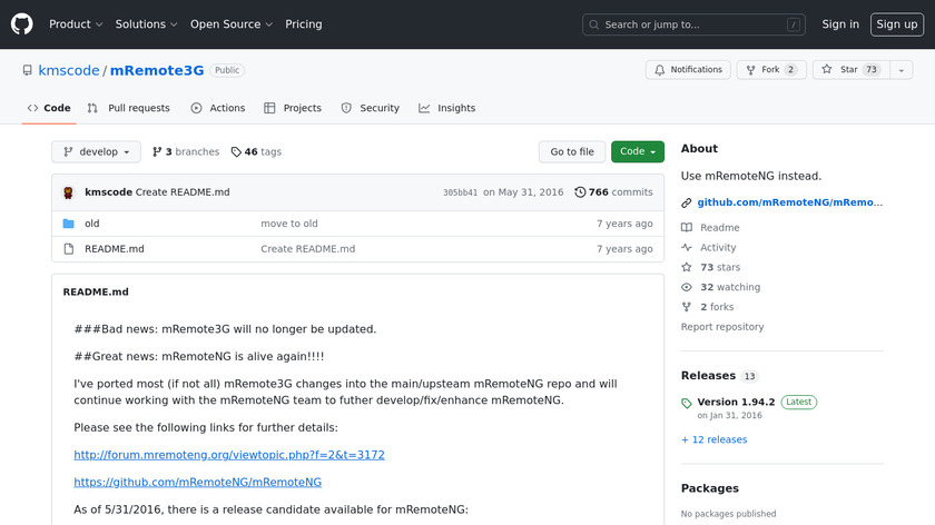 mRemote3G Landing Page