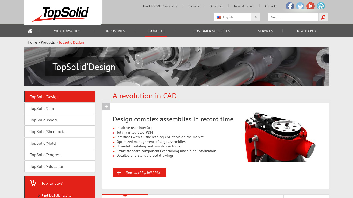 TopSolid Design Landing page