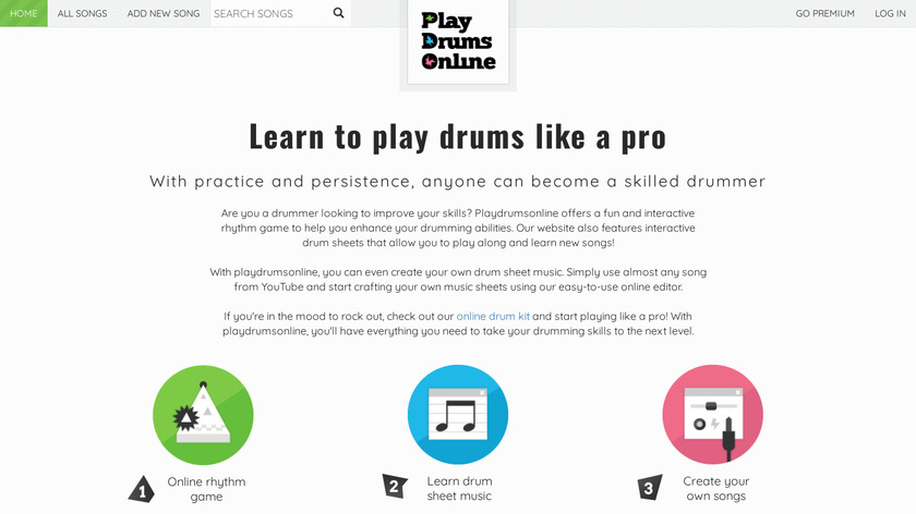 Play drums online Landing Page