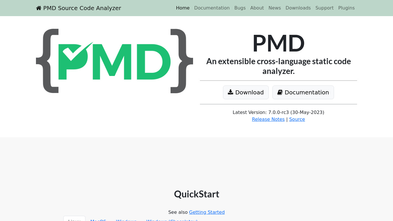 Pmd Landing page