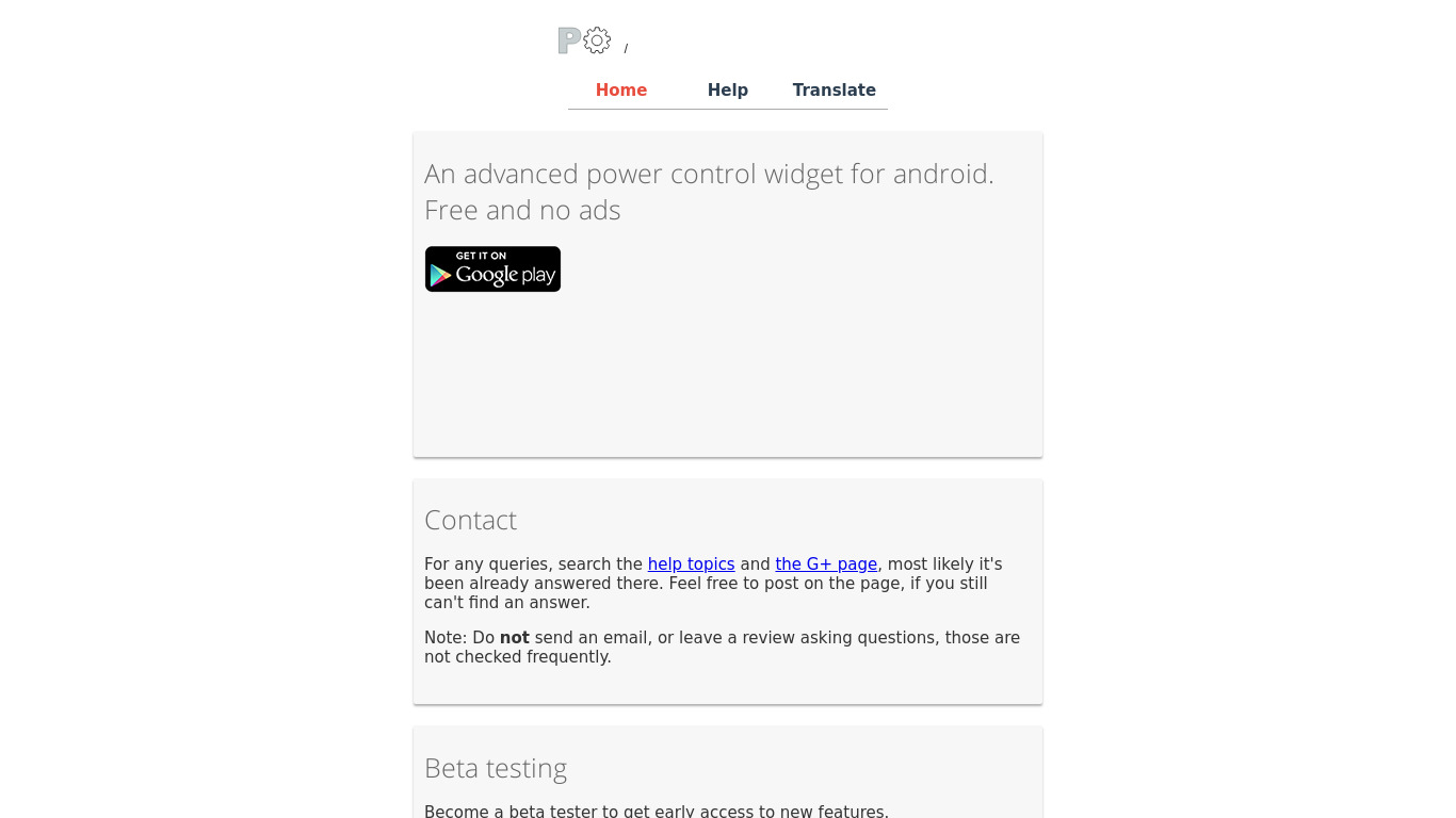 Power Toggles Landing page