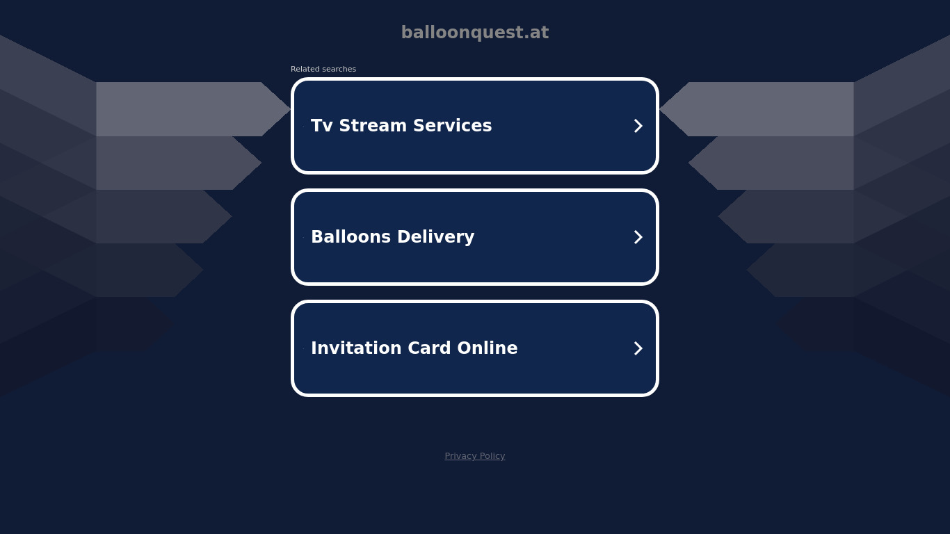 The Balloon Quest Landing page