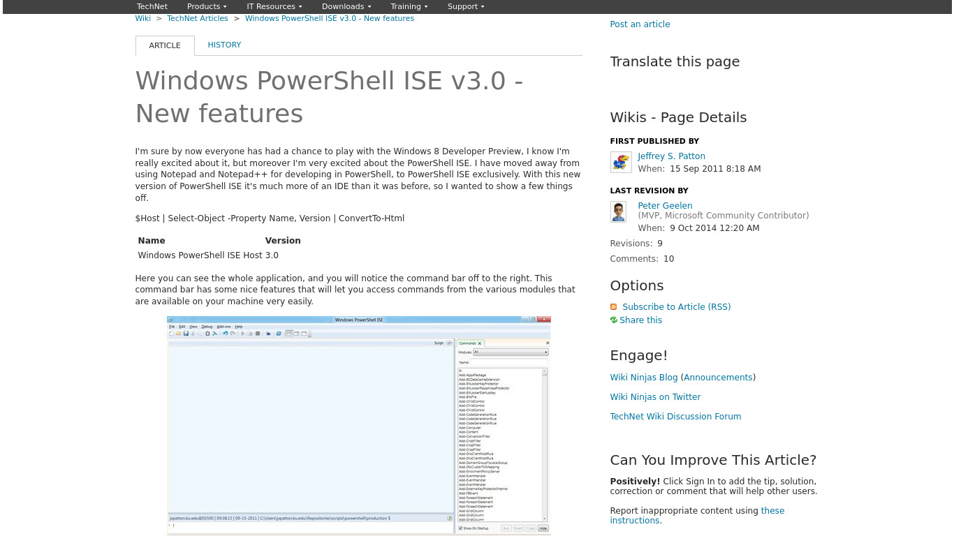 Powershell ISE Landing page