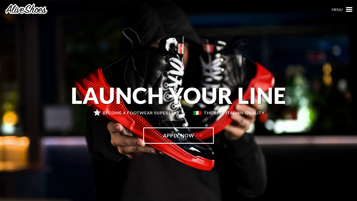 AliveShoes Landing page