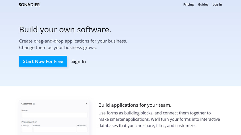 Sonadier Landing Page