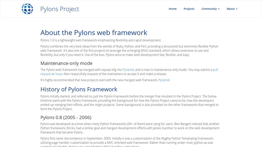 Pylons Framework Landing Page
