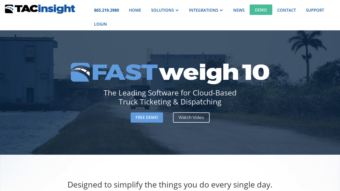 Fast-Weigh Landing page