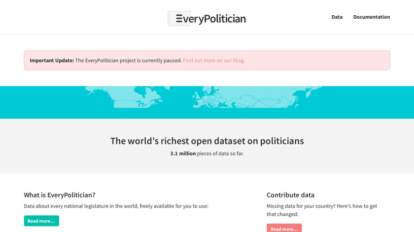 EveryPolitician Landing Page