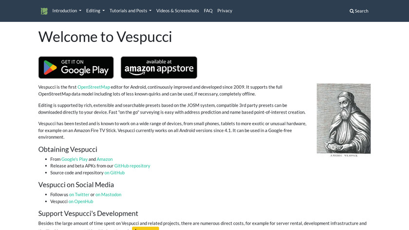 Vespucci Landing Page
