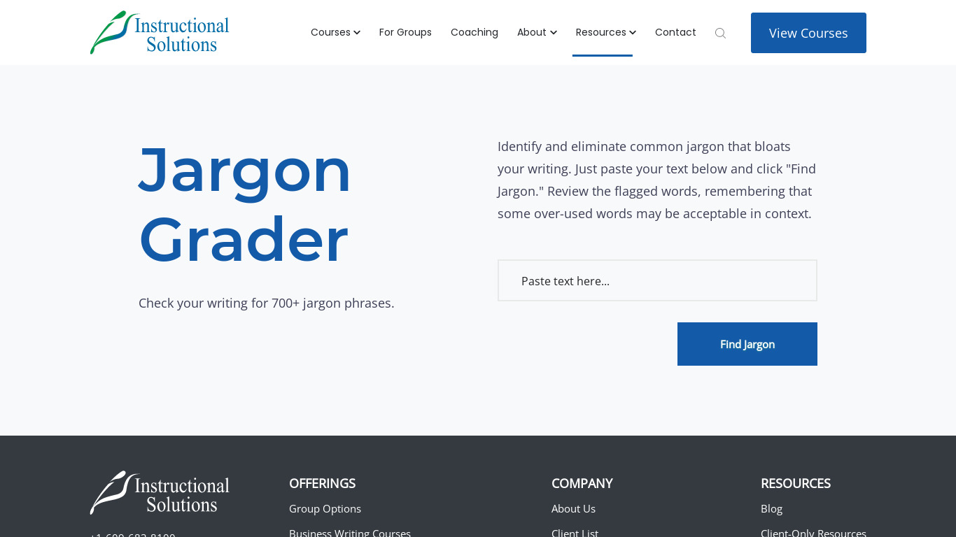 Jargon Grader Landing page
