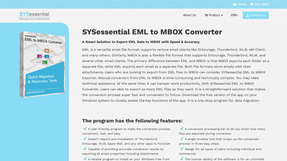 SYSessential EML to MBOX Converter image