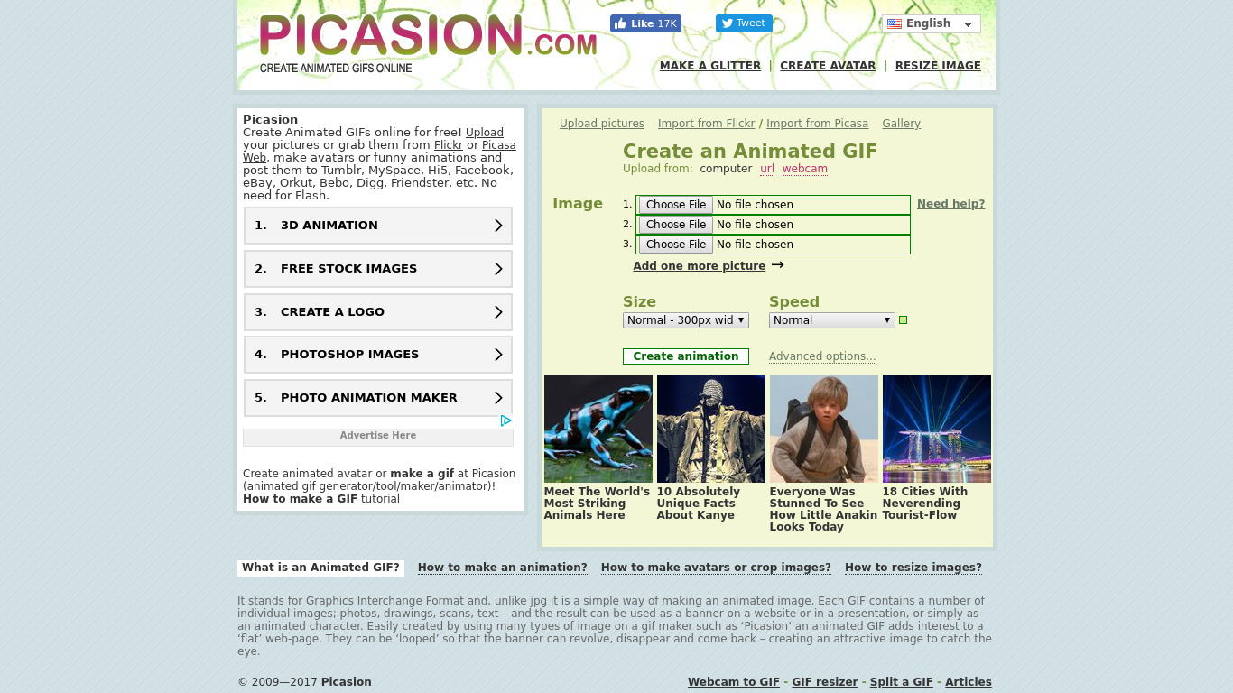 Picasion Landing page
